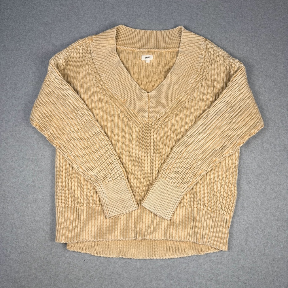 Aerie Tan V-Neck Sweater